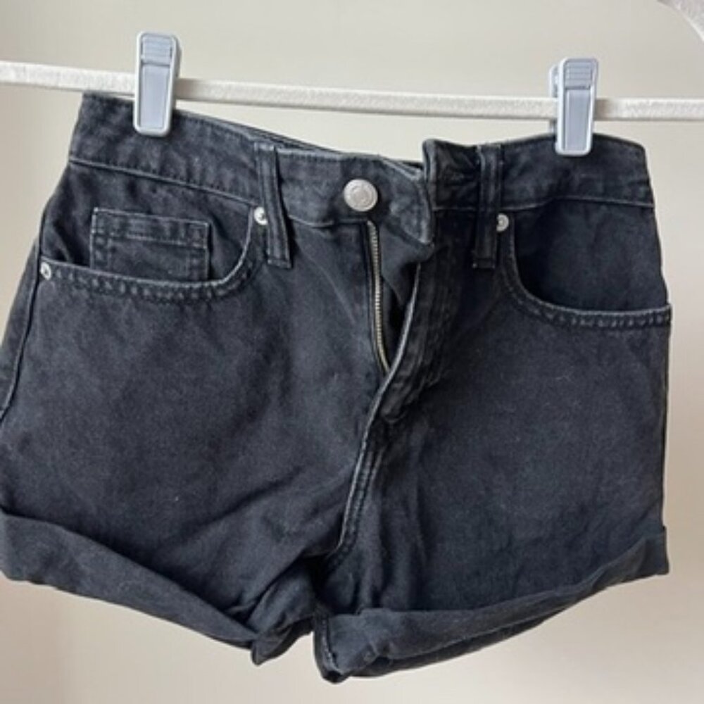 Wild Fable Black High Rise Cuffed Denim Shorts